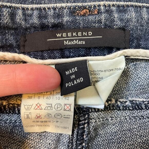 MaxMara Weekend Low Rise Flare Jeans Sz 8 Side Stripe Medium Wash Denim - Picture 3 of 10